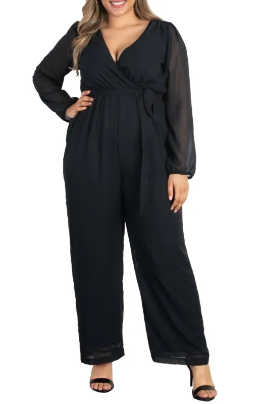 Celina Chiffon Jumpsuit - Plus sold by Dress Barn
