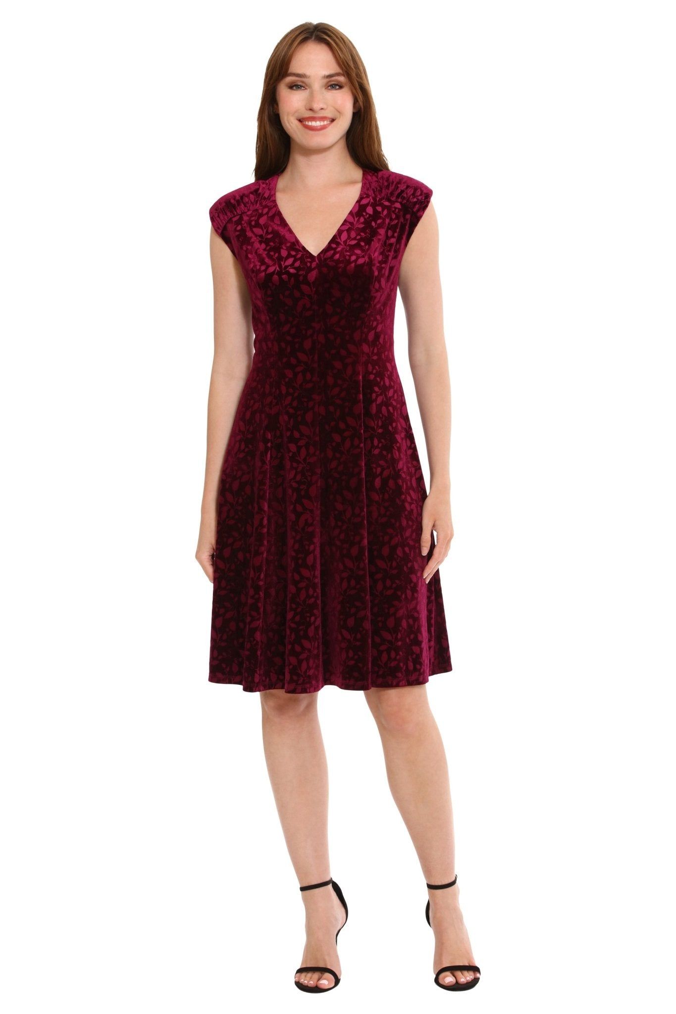 V-Neck Fit And Flare Dress sold by Dress Barn