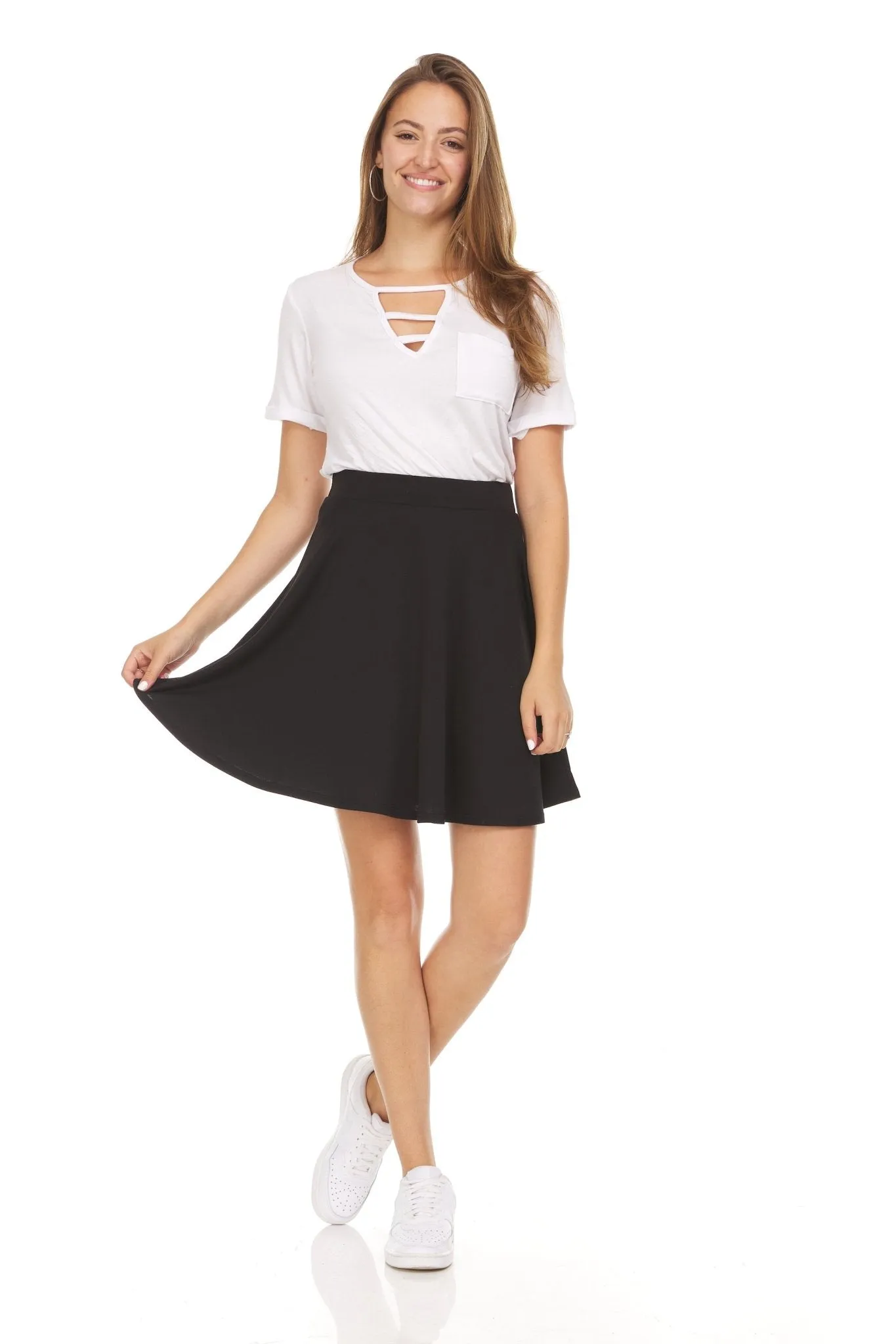 Solid Flared Skater Skirt sold by Dress Barn
