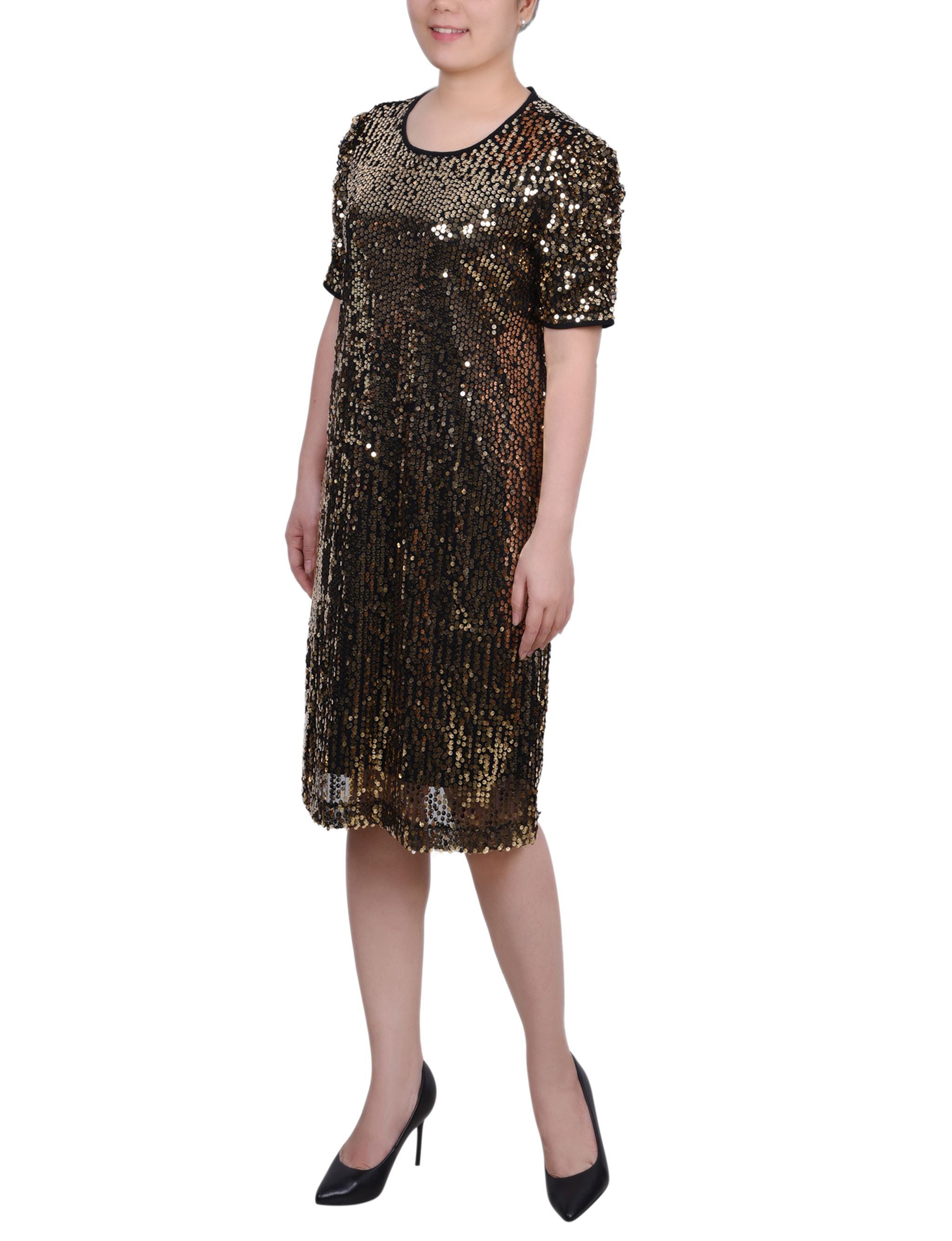 NY Collection Short Sleeve Sequined Sheath Dress sold by Dress Barn product image thumbnail 4