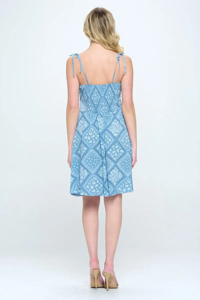 Tie Shoulder Smock Back A-Line Midi Dress sold by Dress Barn product image thumbnail 3