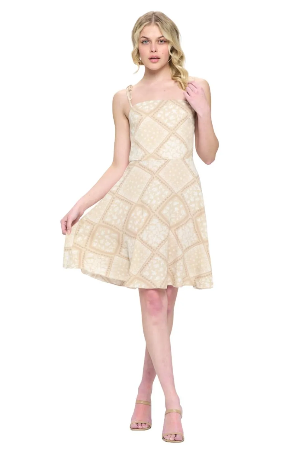 Tie Shoulder Smock Back A-Line Midi Dress sold by Dress Barn product image thumbnail 5