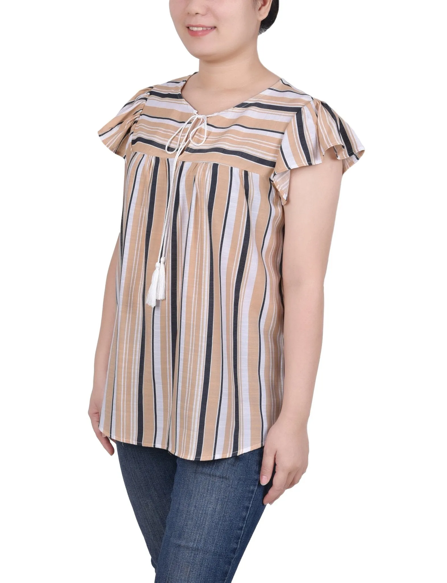 Flutter Sleeve Vertical Striped Blouse - Petite sold by Dress Barn product image thumbnail 5
