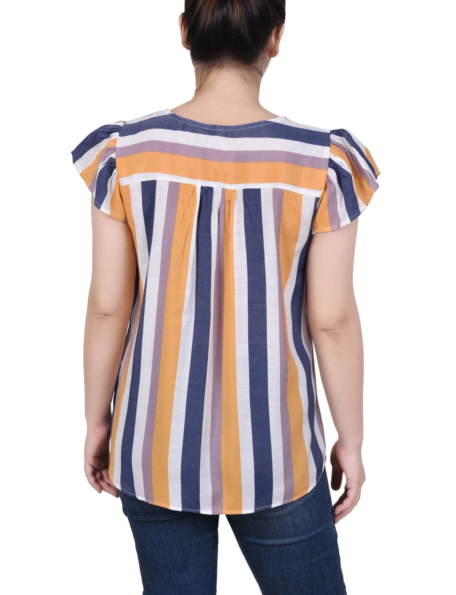 Flutter Sleeve Vertical Striped Blouse - Petite sold by Dress Barn product image thumbnail 3