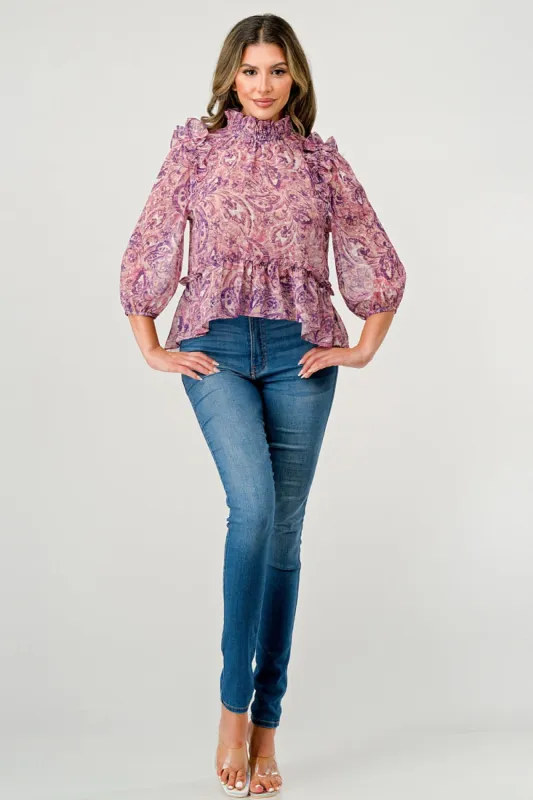Printed Mallory Long Sleeve Top sold by Dress Barn