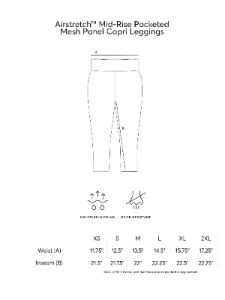 Airstretch Mid-Rise Mesh Panel Capri Leggings with Pocket - Plus sold by Dress Barn