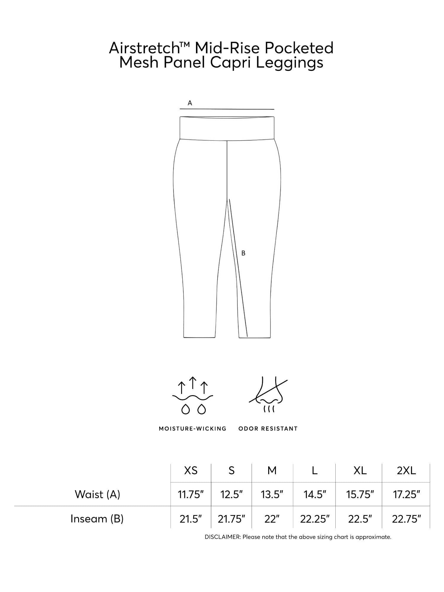 Airstretch Mid-Rise Mesh Panel Capri Leggings with Pocket - Plus sold by Dress Barn product image thumbnail 5