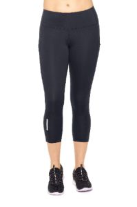 Airstretch Mid-Rise Mesh Panel Capri Leggings with Pocket - Plus sold by Dress Barn