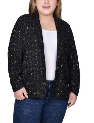 NY Collection Long Sleeve Tweed Jacket - Plus sold by Dress Barn