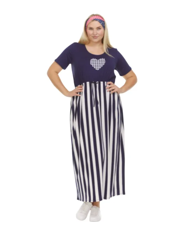 Short Sleeve Crew Neck Maxi Dress - Plus sold by Dress Barn