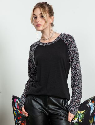 Fall Print Raglan Sleeve Top - Plus sold by Dress Barn