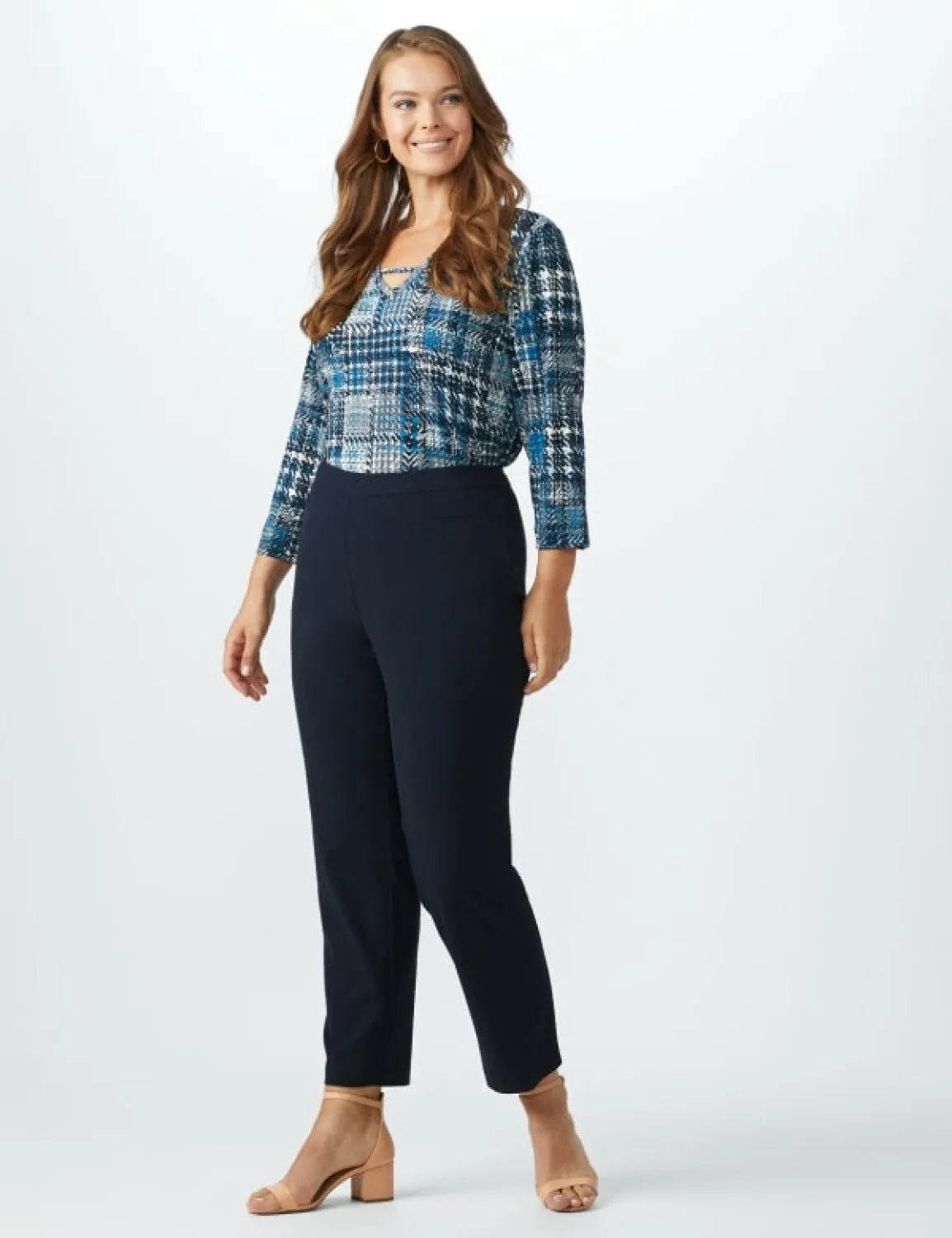 Pull On Tummy Control Pants With L Pockets - Average - Plus sold by Dress Barn