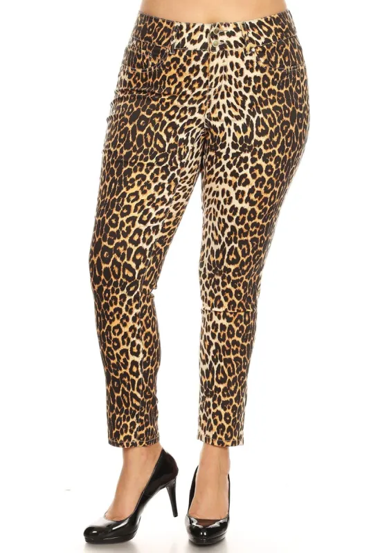 Printed Cheetah Pants - Plus sold by Dress Barn