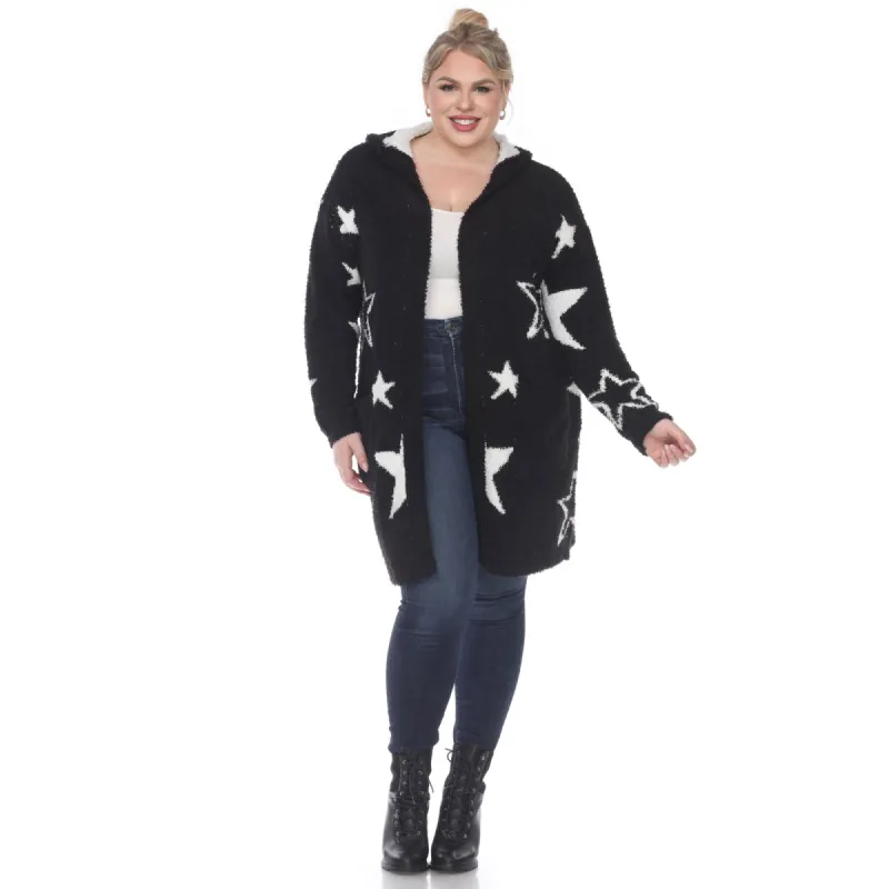 Hooded Open Front Sherpa Coat - Plus sold by Dress Barn