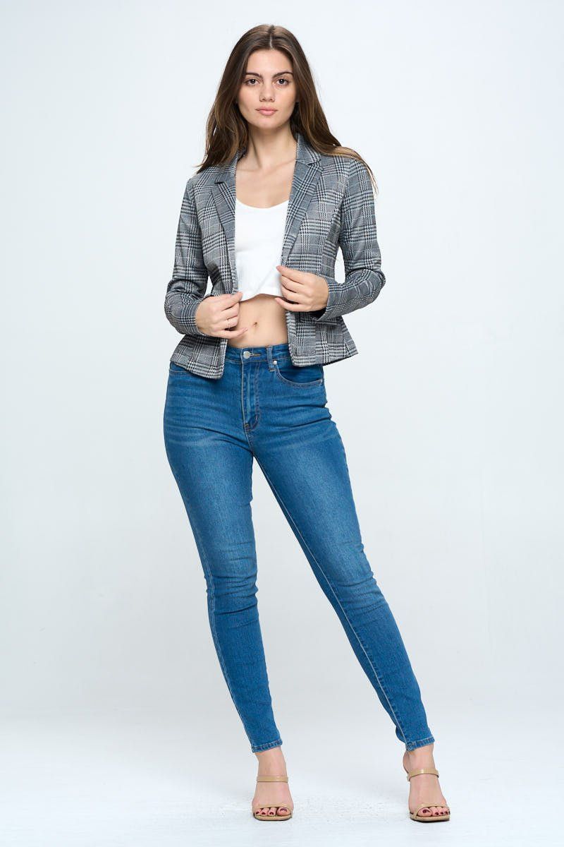 Plaid Long sleeve Blazer Jacket Top sold by Dress Barn