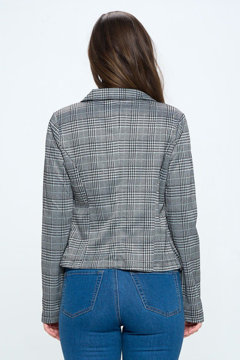 Plaid Long sleeve Blazer Jacket Top sold by Dress Barn product image thumbnail 3