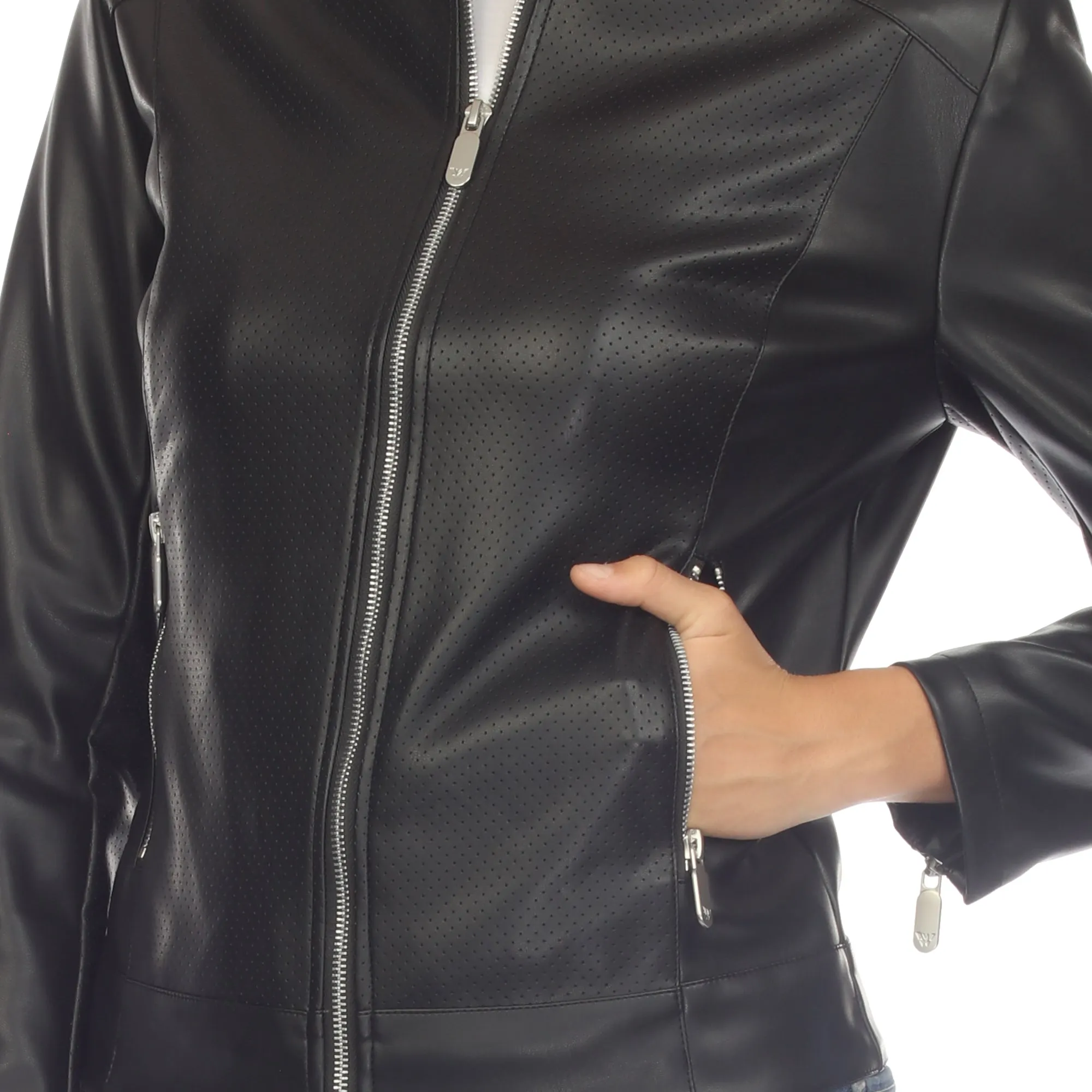 Classic Biker Faux Leather Jacket sold by Dress Barn product image thumbnail 5