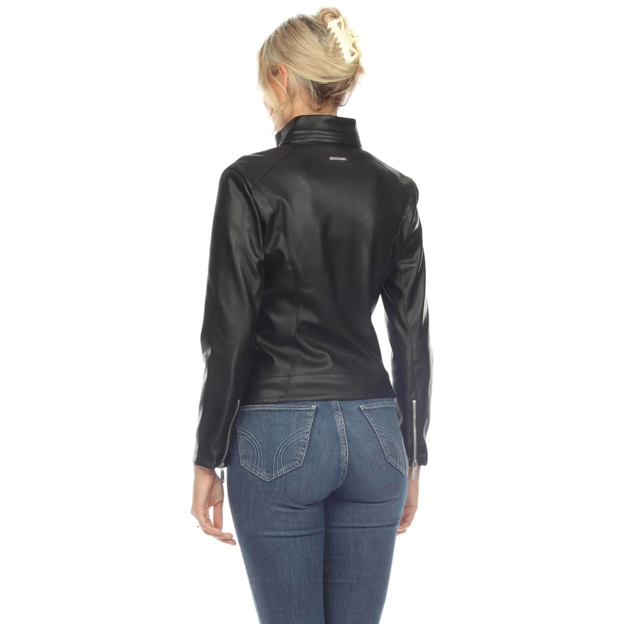 Classic Biker Faux Leather Jacket sold by Dress Barn product image thumbnail 3