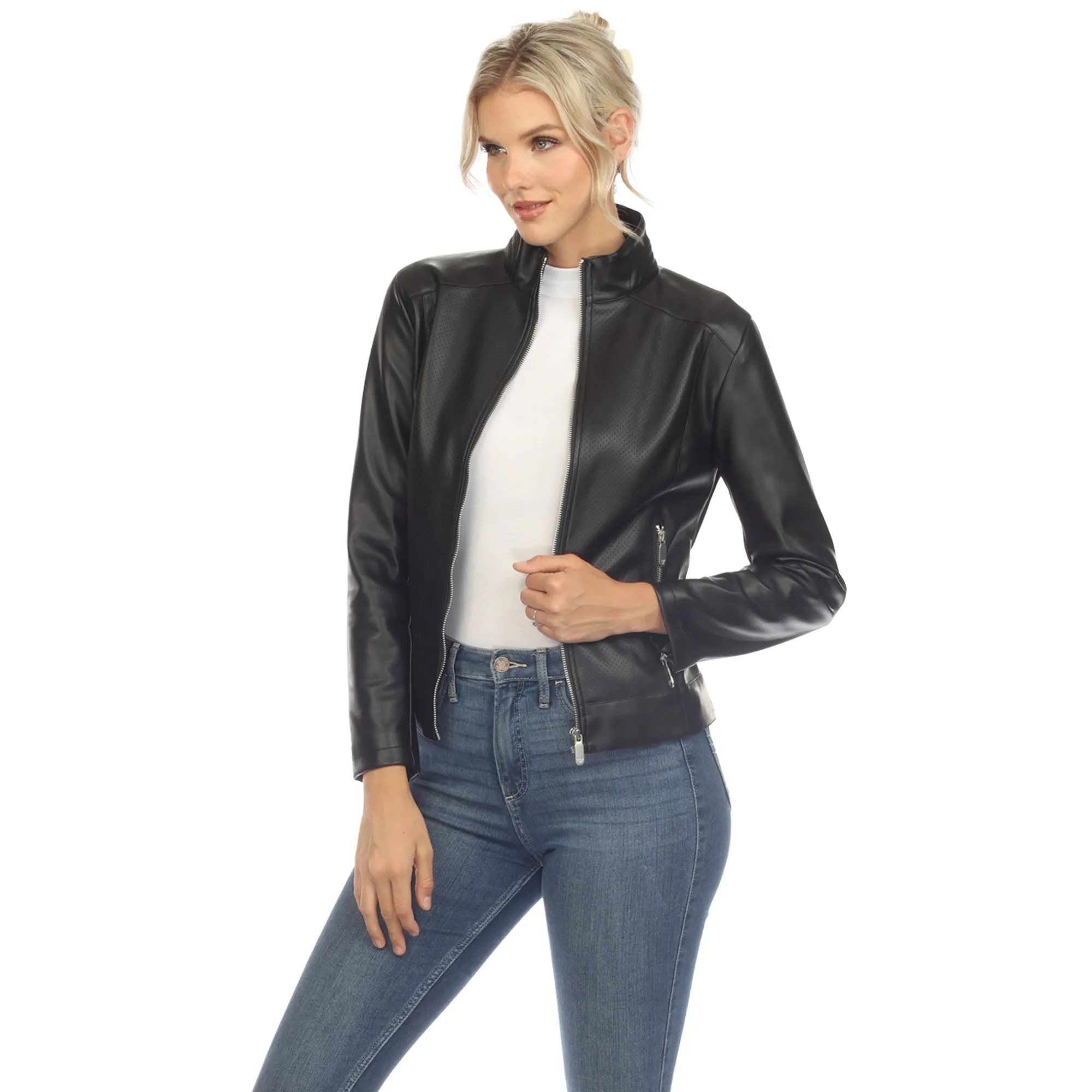 Classic Biker Faux Leather Jacket sold by Dress Barn product image thumbnail 2