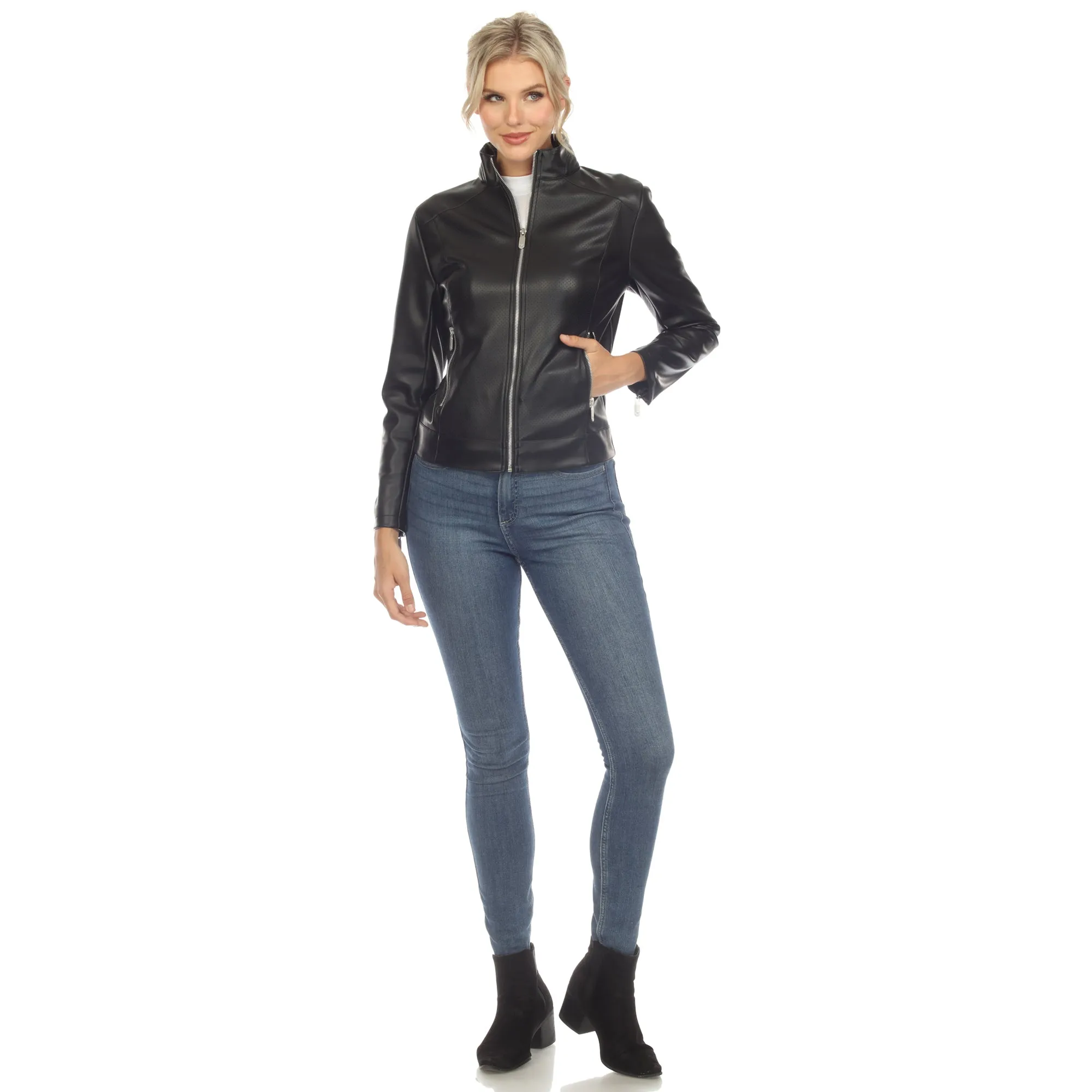 Classic Biker Faux Leather Jacket sold by Dress Barn product image thumbnail 4