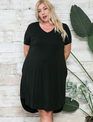 Comfy V-Neck Pocket Dress - Plus sold by Dress Barn
