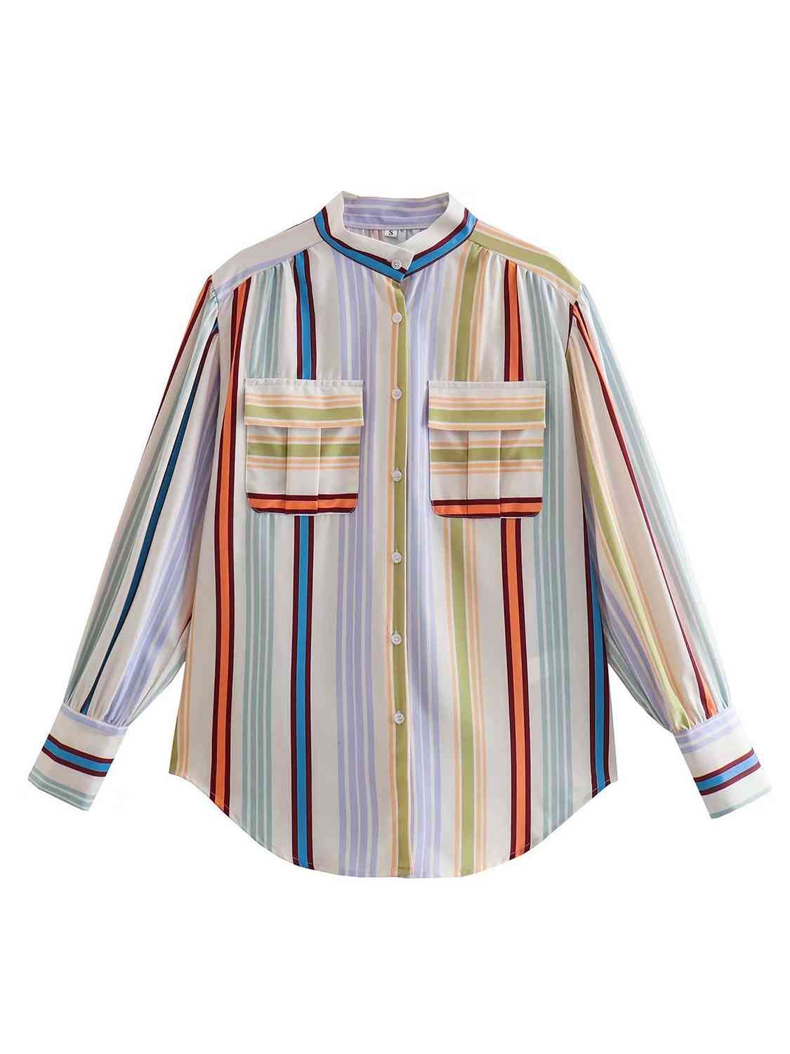 Striped Lantern Sleeve Shirt sold by Dress Barn product image thumbnail 3