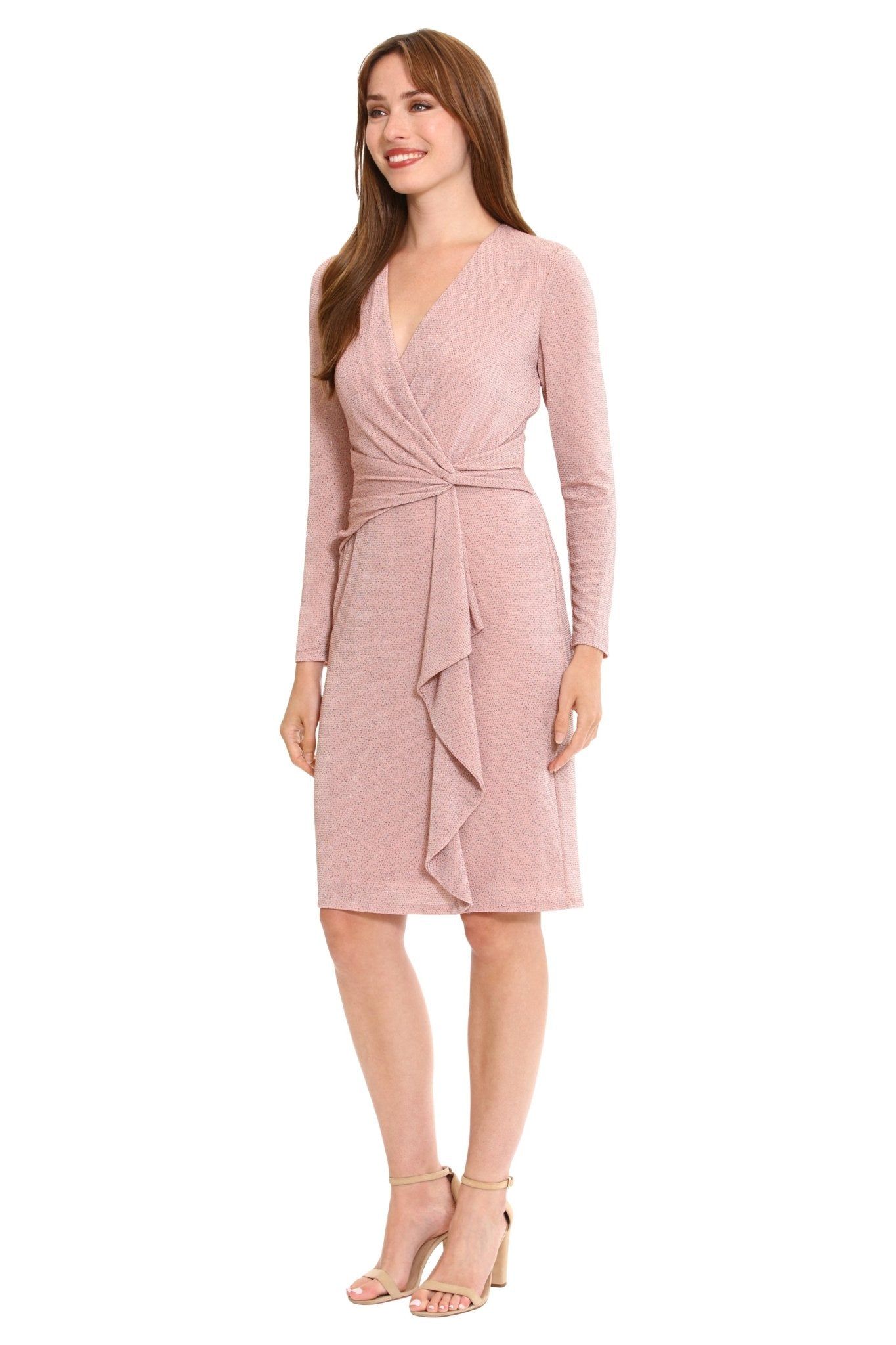 Shirred Surplice Side Flounce L/S Dress sold by Dress Barn product image thumbnail 5