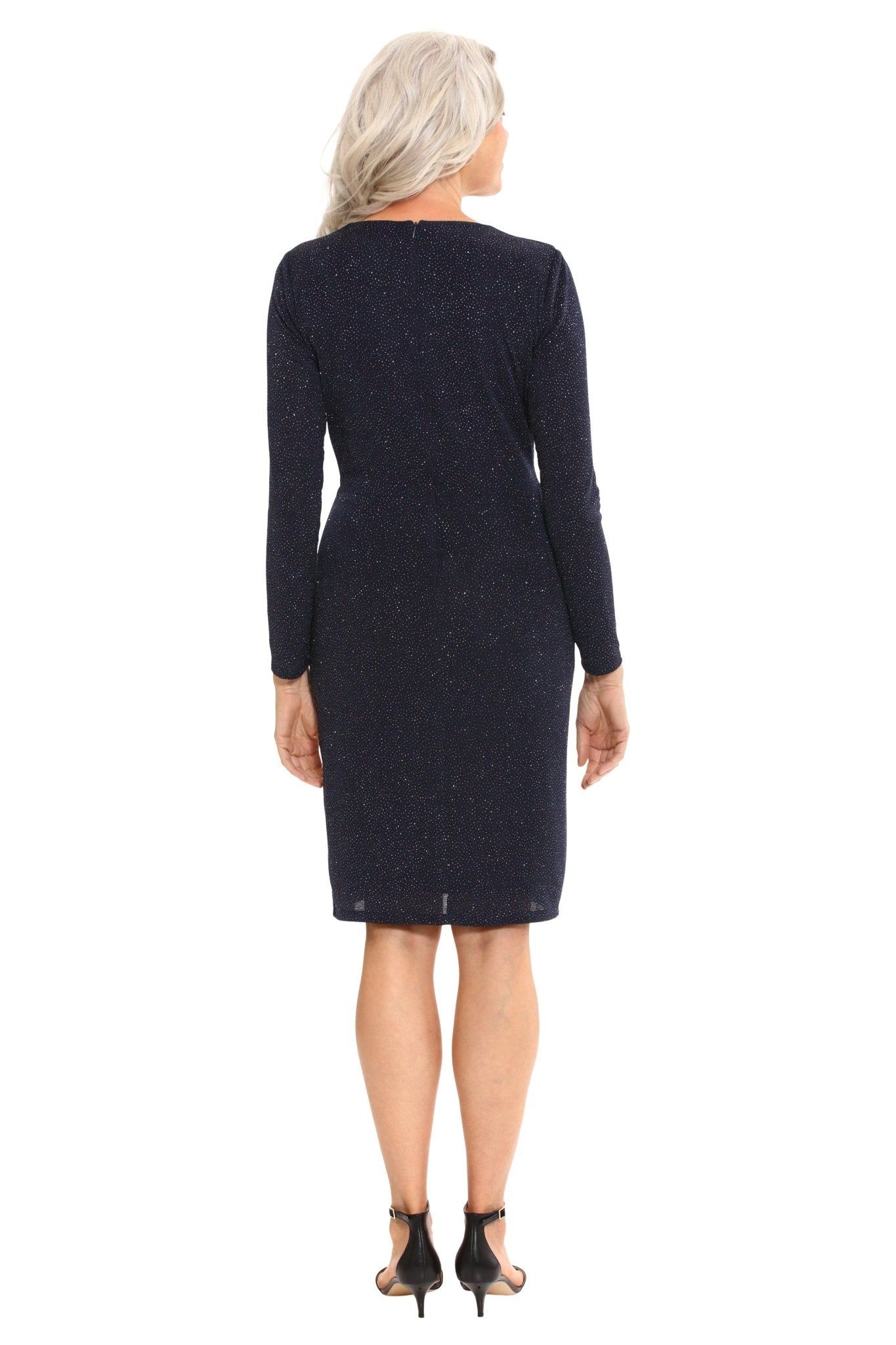 Shirred Surplice Side Flounce L/S Dress sold by Dress Barn product image thumbnail 2