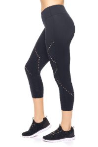 Airstretch Mid-Rise Diamond Laser Cut Capri Leggings sold by Dress Barn