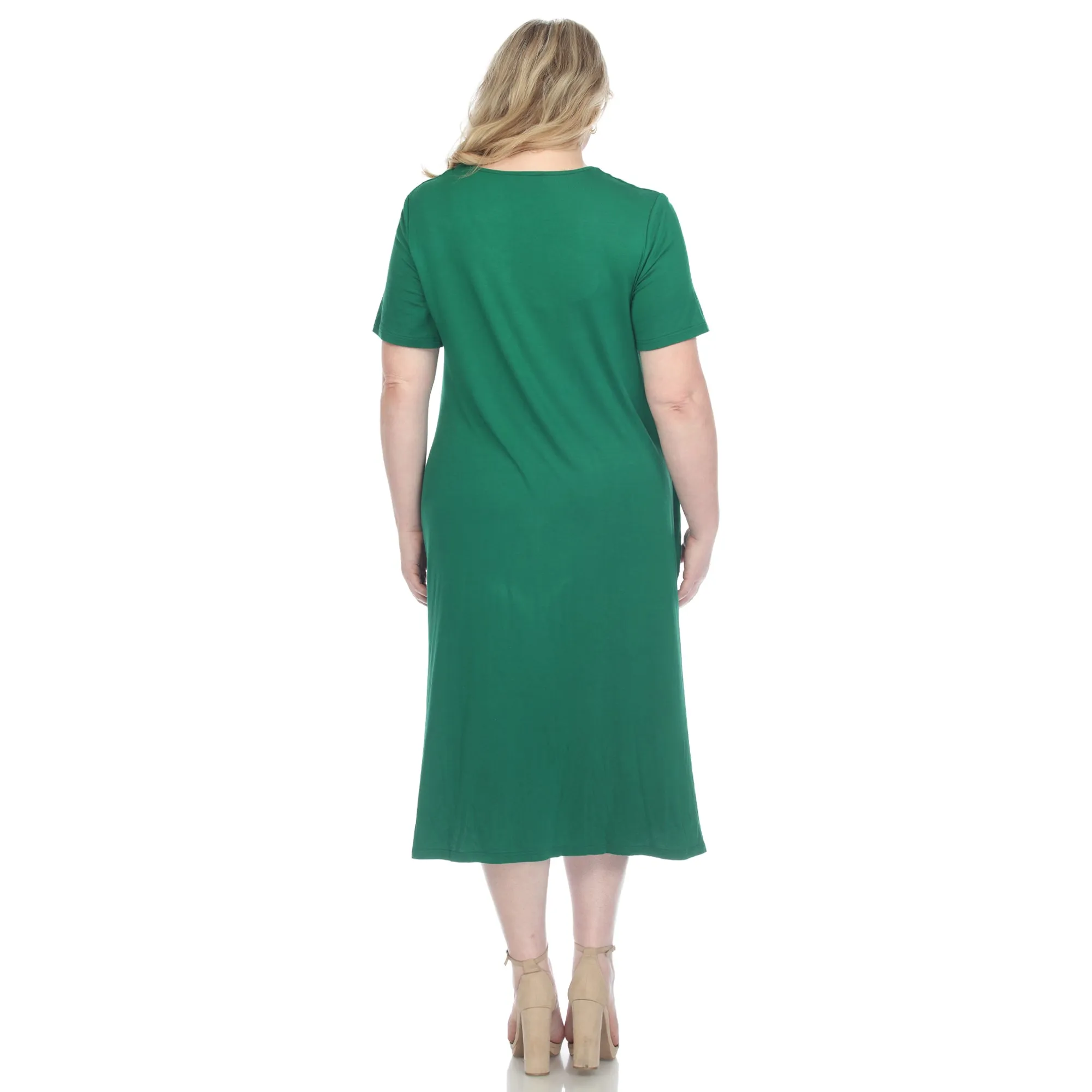 Short Sleeve Pocket Swing Midi Dress - Plus sold by Dress Barn product image thumbnail 3
