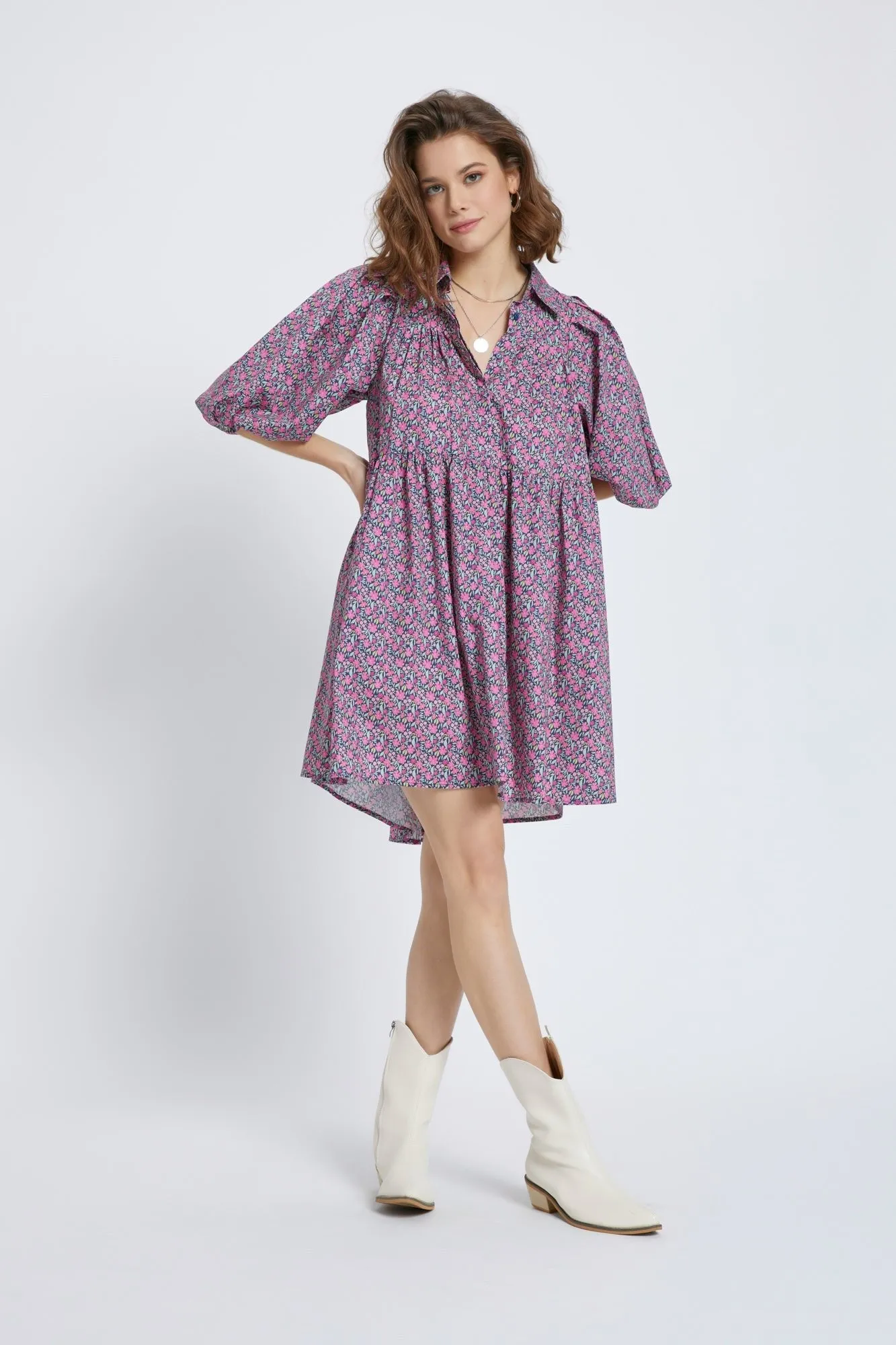 Floral Poplin Pleats Dress sold by Dress Barn product image thumbnail 3