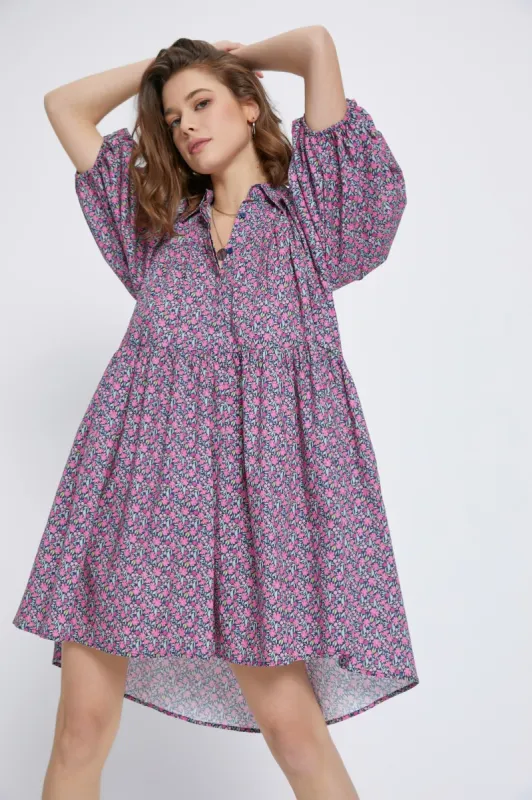 Floral Poplin Pleats Dress sold by Dress Barn