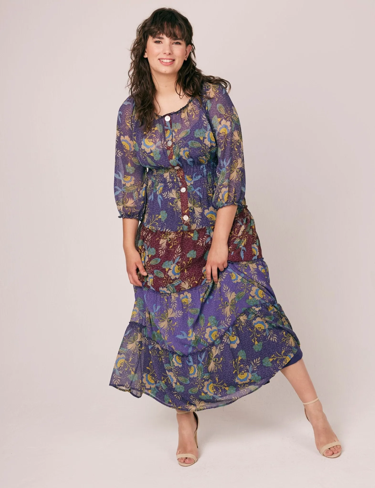 Figueroa & Flower Floral Chiffon Maxi Dress - Plus sold by Dress Barn product image thumbnail 5
