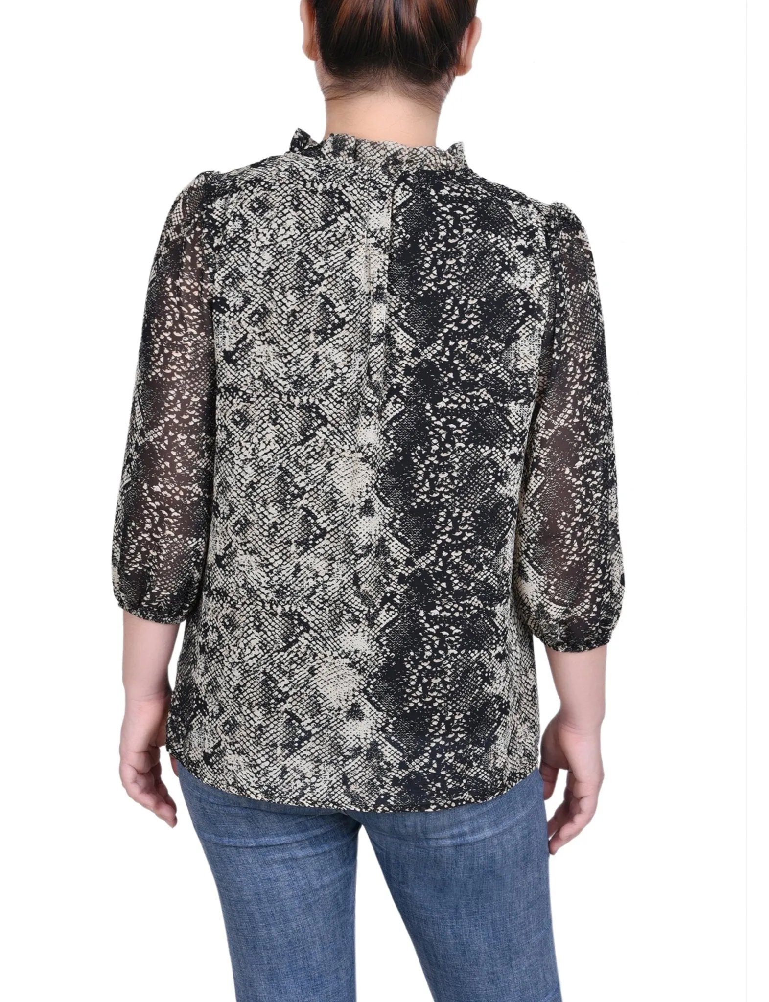 3/4 Length Sleeve Chiffon Blouse - Petite sold by Dress Barn product image thumbnail 4