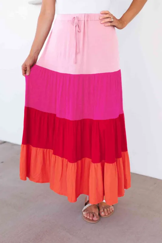Mariana Tiered Maxi Skirt sold by Dress Barn
