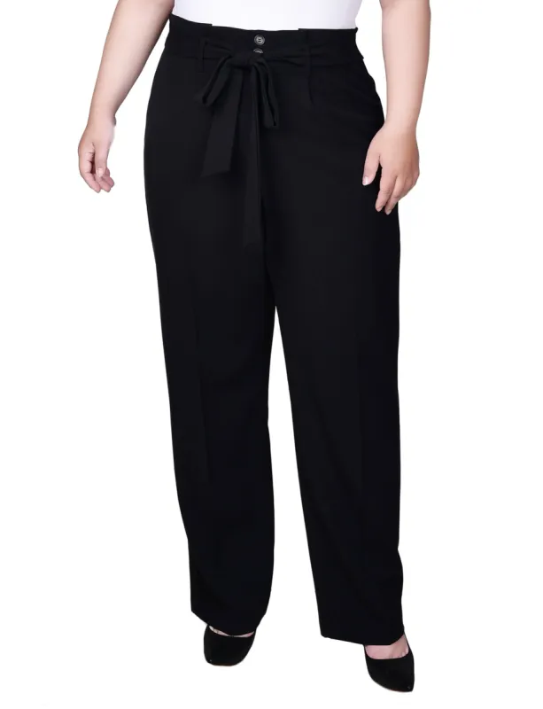 NY Collection Belted Full Length Pants - Plus sold by Dress Barn