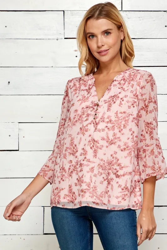 Roz & Ali 3/4 Tab Sleeve Popover Blouse sold by Dress Barn