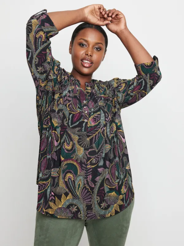 Roz & Ali 3/4 Functional Sleeve Popover - Plus sold by Dress Barn