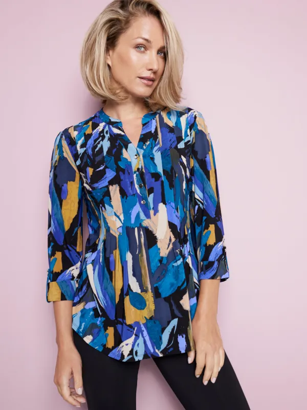 Roz & Ali 3/4 Sleeve Pintuck Popover sold by Dress Barn