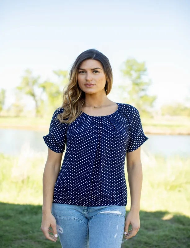 Roz & Ali Raglan Step Sleeve Bubble Blouse sold by Dress Barn