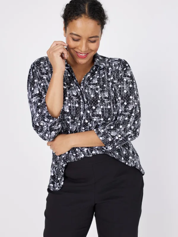 Roz & Ali Dot Pintuck Popover - Plus sold by Dress Barn