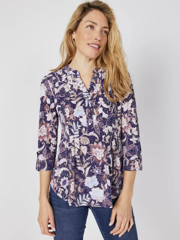 Roz & Ali Bohemian Floral Pintuck Popover sold by Dress Barn