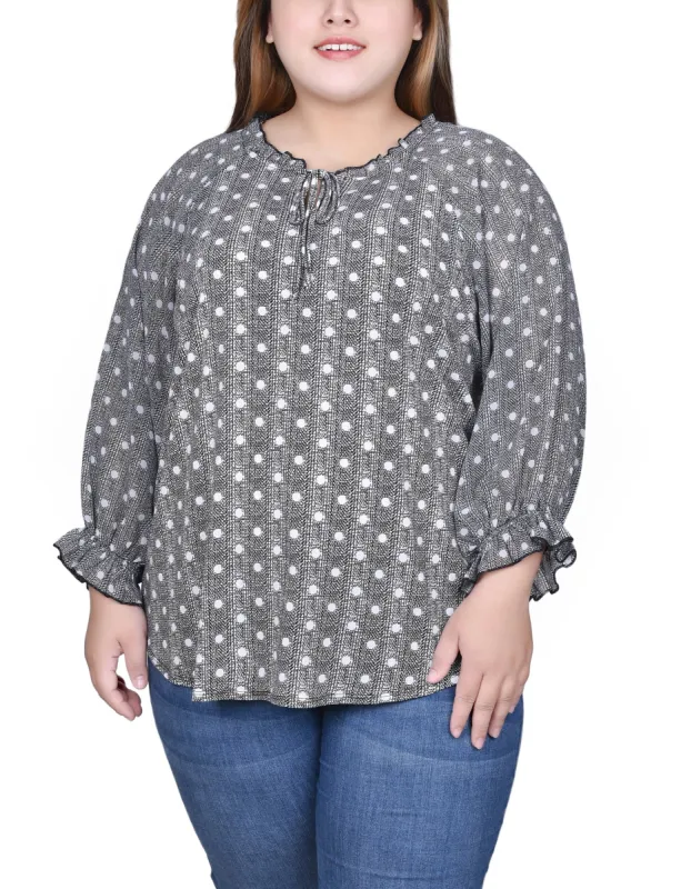 NY Collection Chiffon Sleeve Knit Top - Plus sold by Dress Barn