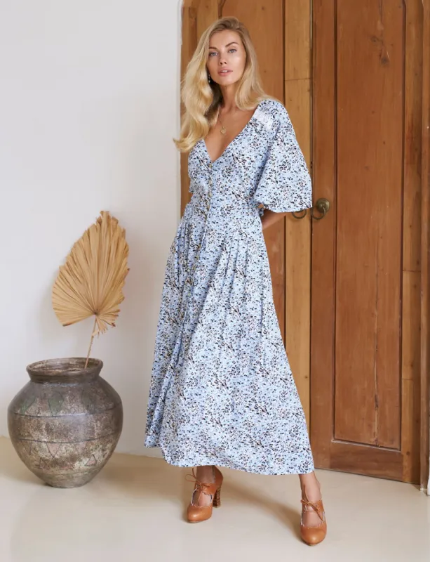 Button Down Leo Print 55 Midi Dress - Plus sold by Dress Barn