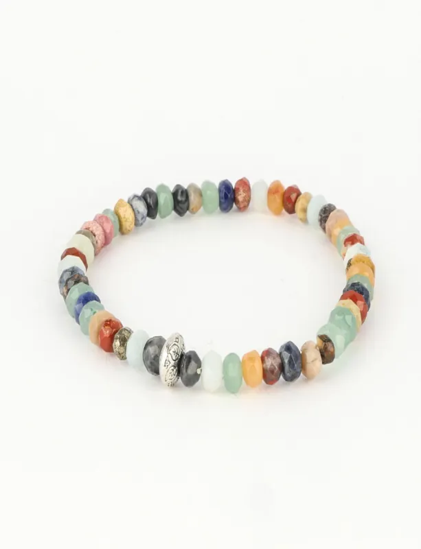 Dell Arte by Jean Claude Rare Faceted Rondelle Agate Aventurine And Jasper Beads Bracelet sold by Dress Barn