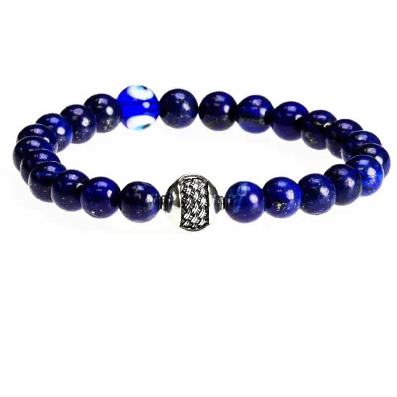 Jean Claude Wisdom Charm Lapis Crystal and Evil Eye Protection Bead Bracelet sold by Dress Barn