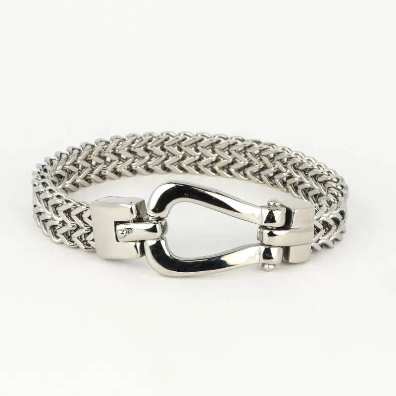 Jean Claude Stainless Steel Horseshoe Closure Bracelet sold by Dress Barn