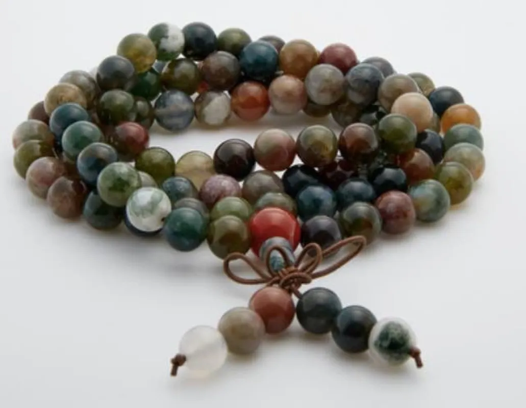 Jean Claude Jasper and Agate Stone Beads Stretchable Multi Wrap Bracelet sold by Dress Barn