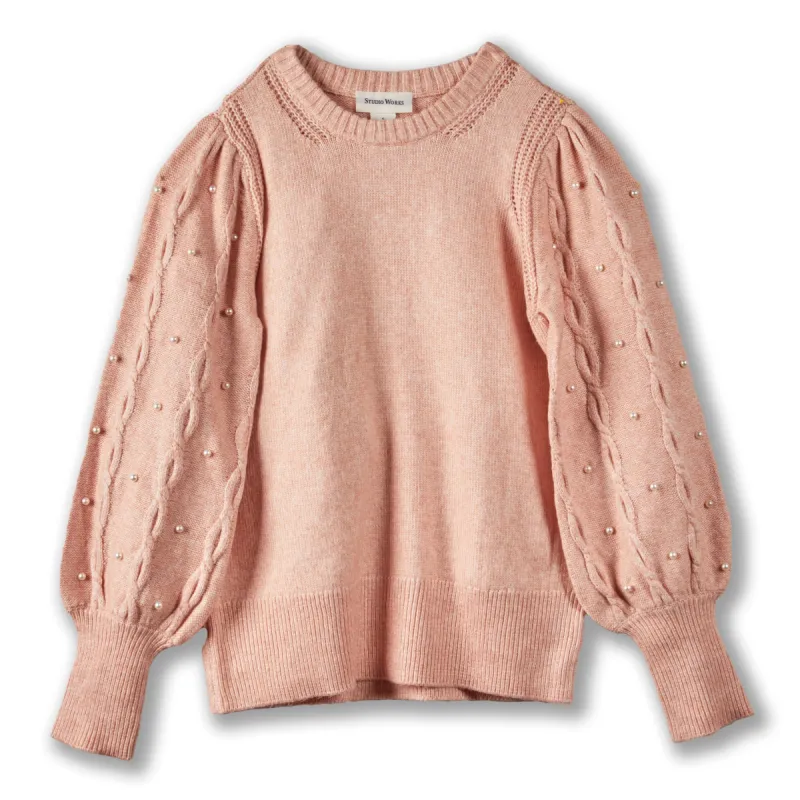 Pearl Trim Crew Neck Sweater sold by Dress Barn