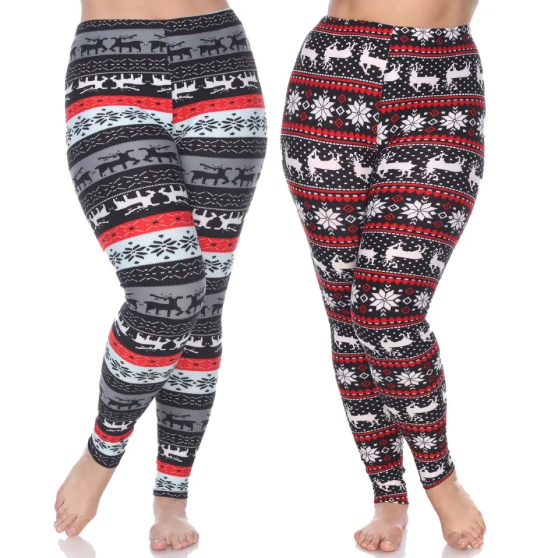 Christmas Pack of 2 Leggings - Plus sold by Dress Barn
